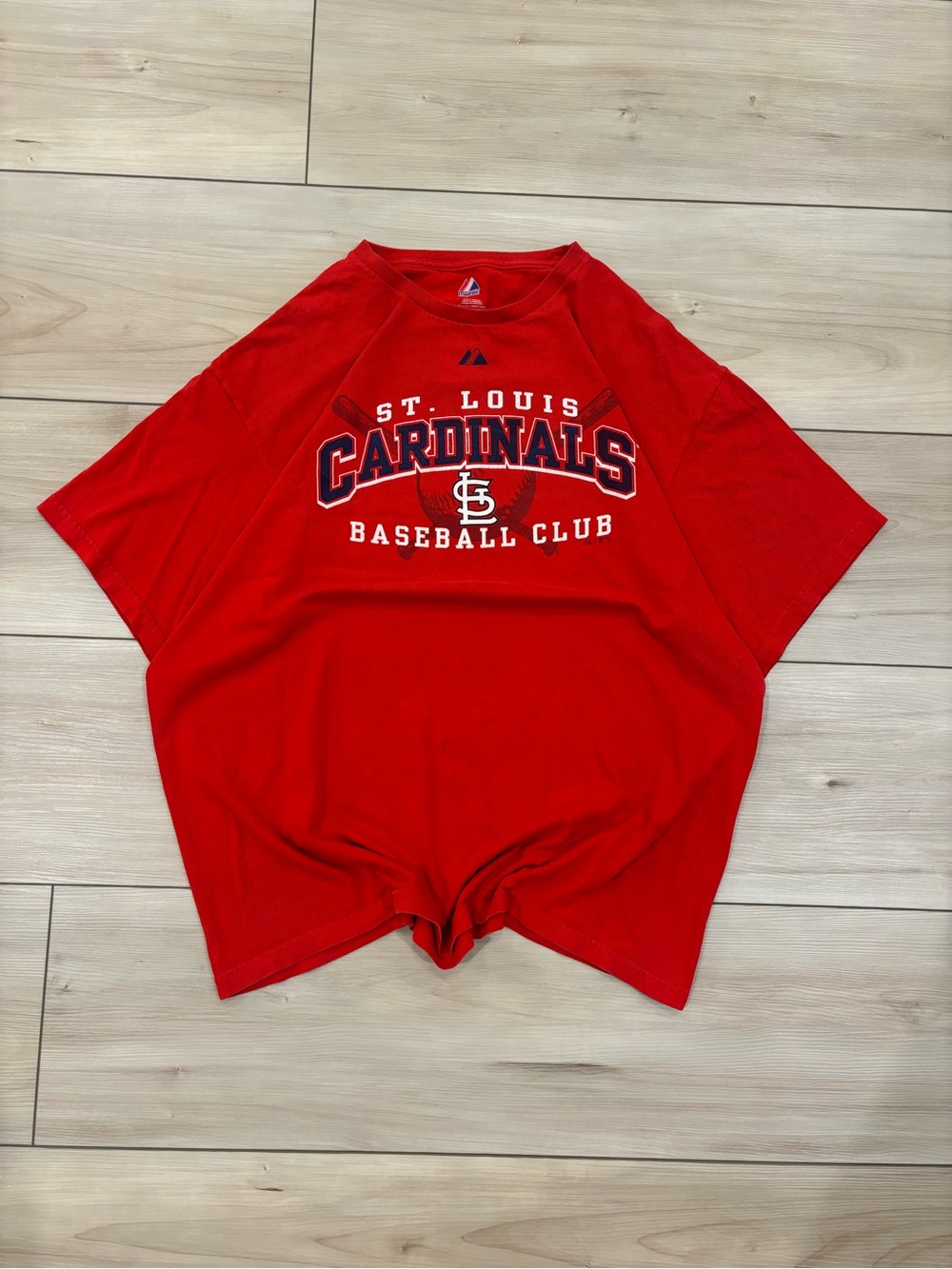 Majestic Athletics VTG St. Louis Cardinals Red Baseball Club Short Sleeve Tee